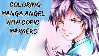 Coloring Anime Male Angel with Copic colors