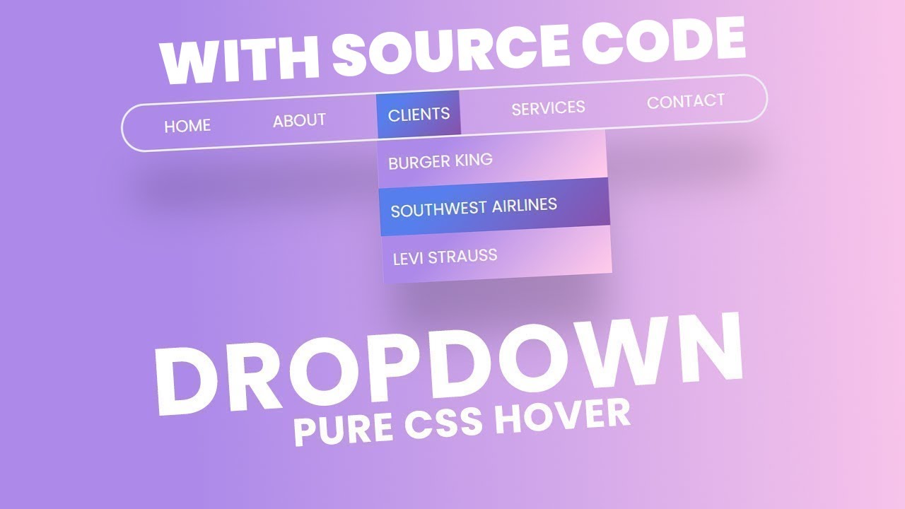 Dropdown Menu On Hover CSS | With Source Code - YouTube