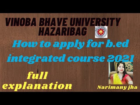 How To Apply For B.ed Integrated Course In Vinoba Bhave University ...