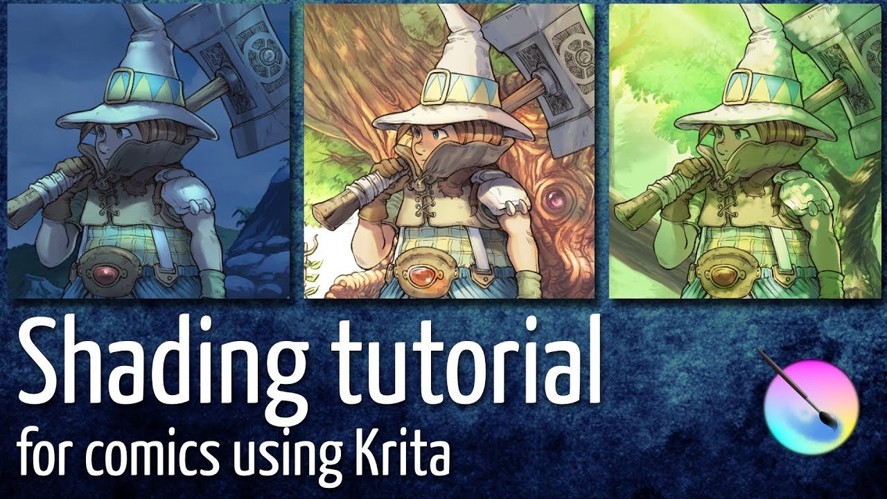 Shading Tutorial For Comics Using Krita - By David Revoy - YouTube