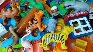 Satisfying Building Blocks ASMR Marble Run wild animals course Part 60