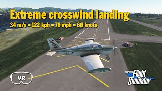 Extreme crosswind landing - A2A Comanche @ Bodø ENBO