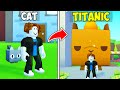 NOOB CAT TO TITANIC CHALLENGE IN PET SIMULATOR X