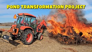 Missouri Ozarks Pond Transformation! EP #4 Burn it to the ground!