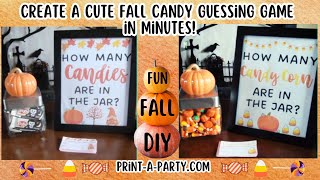 Fall DIY - Set Up A Fall Candy Jar Guessing Game in Minutes | Fall Printable Fun