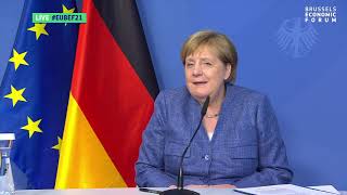 Angela Merkel EU debates the German Marshall Fund in Brussels Economic Forum 2021