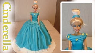 Cinderella Cake How to do a Disney Princess Barbie Doll cake