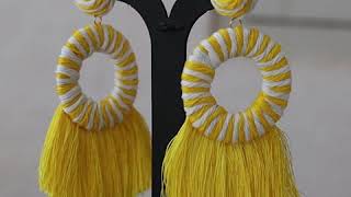 Yellowish Earrings!!.. Daily Wear Long Tassel | Suitable on Western, Kurti, GownDresses & Saree