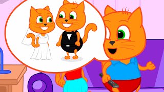 Cats Family in English - Children's wedding Cartoon for Kids