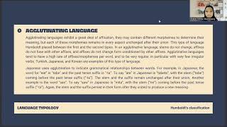 A Sociolinguistics Analysis on Language Typology