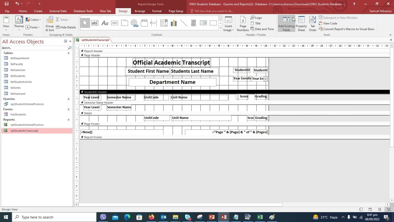 Creating And Designing Reports Using Access - Part B - YouTube