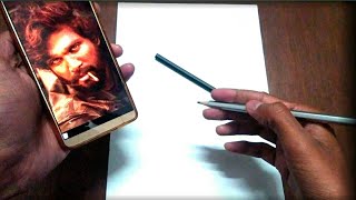 How to draw Allu Arjun , Pushpa Drawing | pencil sketch Tutorial | special drawing gzp 😍 #shorts