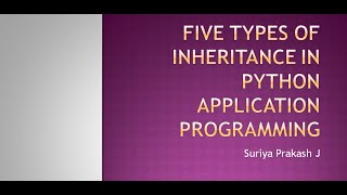5 types of Inheritance in Python Application programming