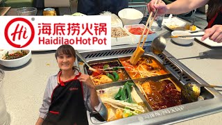 Face changing \u0026 Noodle dance?!?  In a Chinese hot pot store feat Hai Di Lao DALLAS