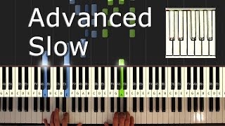 Amélie - Comptine d'un Autre Été - SLOW - Yann Tiersen - Piano Tutorial - How To Play (synthesia)