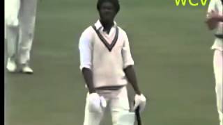 Jeff Thomson Spectacular Delivery to Michael Holding, his Stumps Cartwheeling 1975