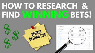 How to Research & Find Winning Bets! —  Sports Betting 101: Episode 3