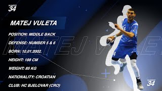 Matej Vuleta - Middle Back - HC Bjelovar - Highlights - Handball - CV - 2021/22