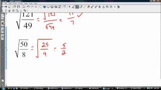 Square Roots of Fractions/Rational Numbers Square Roots of Fractions/Rational Numbers