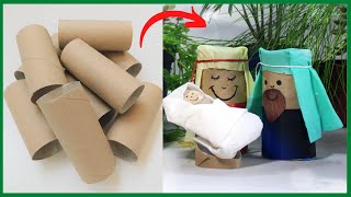 Tutorial Fácil de Presépio de Papel para Enfeites de Natal com Rolo de Papel Higiênico