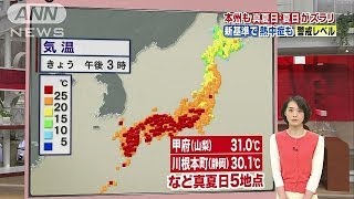 各地で今年一番の暑さ　新指数で「警戒レベル」も(14/05/13)