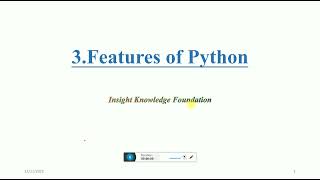 3. Features of Python Programming Language