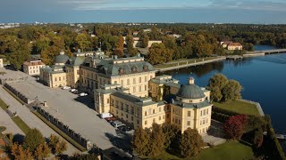 2653. Drottningholms slott (Drottningholm Palace) Drone Stock Footage Video