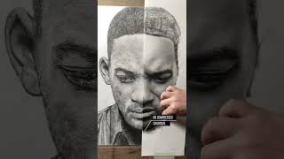 REALISM VS HYPERREALISM - Will Smith pencil drawing