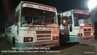 GSRTC VISHWAMITRI - Night riders of Bodeli depo | Depart after hotel halt