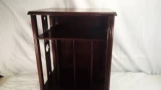 ANTIQUE 1950's MID CENTURY WOODEN TELEPHONE RECORD MAGAZINE LETTER STAND TABLE MCM