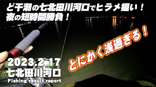 【サーフ・河口第７戦目】 ど干潮の七北田川河口で夜の短時間勝負！どシャローの七北田川河口でヒラメは釣れるのか？