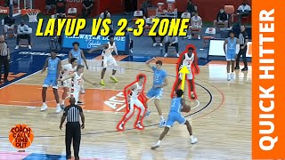 4 Out Zone Offense vs 2-3 Zone Defense For An Open Layup