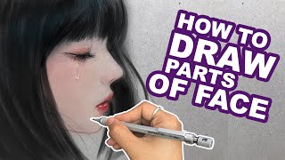 How to draw girl faces for beginners - Step by step | Huta Chan | Semi Realistic Style
