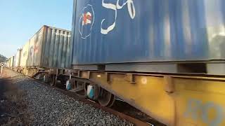 Container and cement train passed pk99+500 to Phnom Penh Dry Port on the southern line