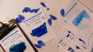 #5 [Eng sub] 잉크 리뷰 - 파랑 만년필 잉크 비교 Ink Review - Blue Fountain Ink Comparison