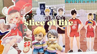 SUMMER Slice of Life 🍰 anime vlog, haikyuu popup, nendoroid, jjk blind boxes, genshin milktea \u0026 more