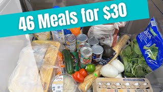 46 Meals for $30 | FAST AND CHEAP Budget Friendly Meals | Emergency Grocery Meal Plan