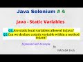 Java-Selenium # 4 | Java Static Variable | NATASA Tech