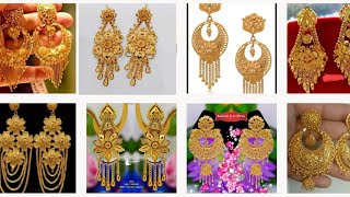 2021 latest gold earring collection ll  gold jewellery ll