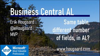 Same table, different number of fields, in AL and Business Central?