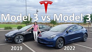 2022 Model 3 RWD vs 2019 Model 3 SR+