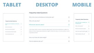 Responsive FAQ Section Design Using HTML CSS & JS