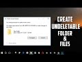 How To Create UNDELETABLE Folder & Files In Windows PC (NO CMD)