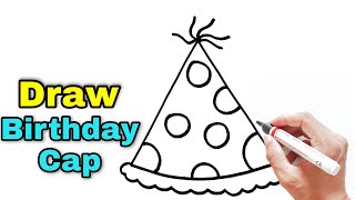 How to draw Party Birthday Hat | Birthday Hat Drawing Easy
