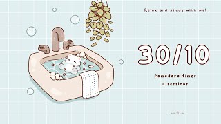 30/10 Pomodoro timer | 3 hours - Relax & study with me Lofi | Bubbly bear #timer #pomodoro #relaxing