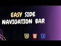 ASMR coding - Easy Side navigation bar | HTML | CSS | JavaScript