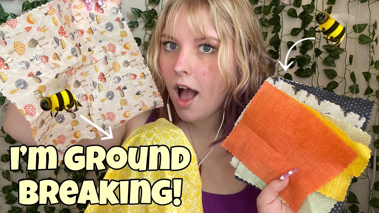 ASMR BRAND NEW beeswax wraps triggers! tingly tube, scratching, grasping, tapping, sticky sounds!π