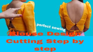 Blouse Design cutting step by step/38 size blouse design cutting