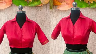 Shirt Collar blouse बनाए  इस आसान तरीके से।। #tips&tricks #Krishnacreation