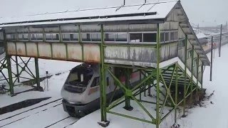 ノースレインボーエクスプレス代走のスーパー宗谷とキハ40の列車交換(宗谷線・風連駅)